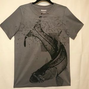 Grey Fish Trout Graphic T-SHIRT